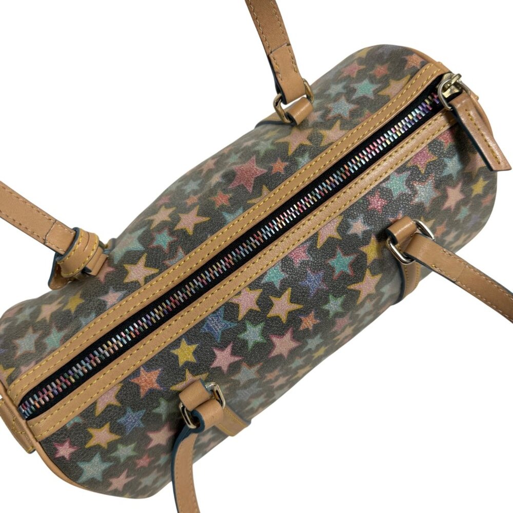 Dooney & Bourke Vintage Multicolored Stars Barrel Shoulder Bag Rainbow Zipper - Picture 8 of 16
